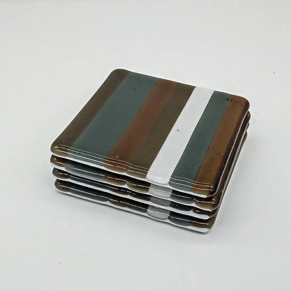 St. Coletta Greater Washington Square Striped Glass Coasters (4)
